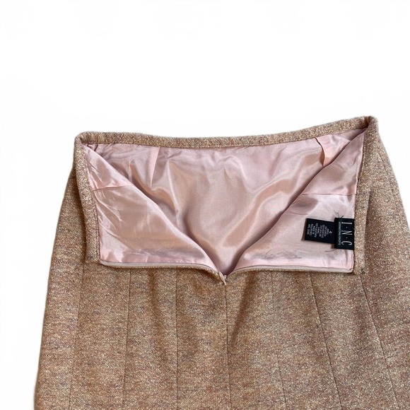 Pink Wool Blend Tweed Pleated Skirt Size 4 | Light Academia Preppy Retro Glam - Picture 5 of 11